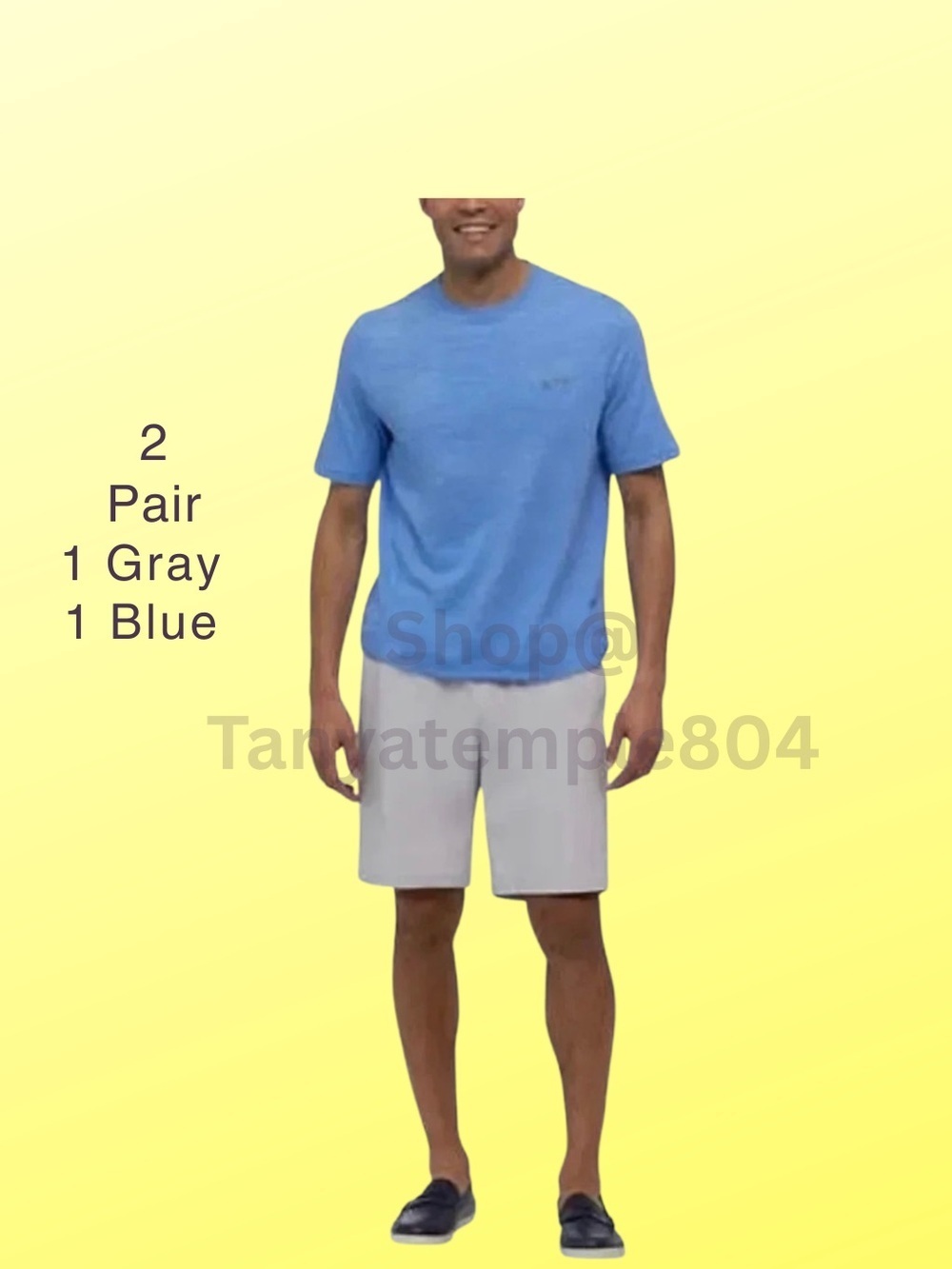 Greg Norman  2 pair (M) Gray & Blue Pull On Shorts 4 Way Stretch NWT Size XXL